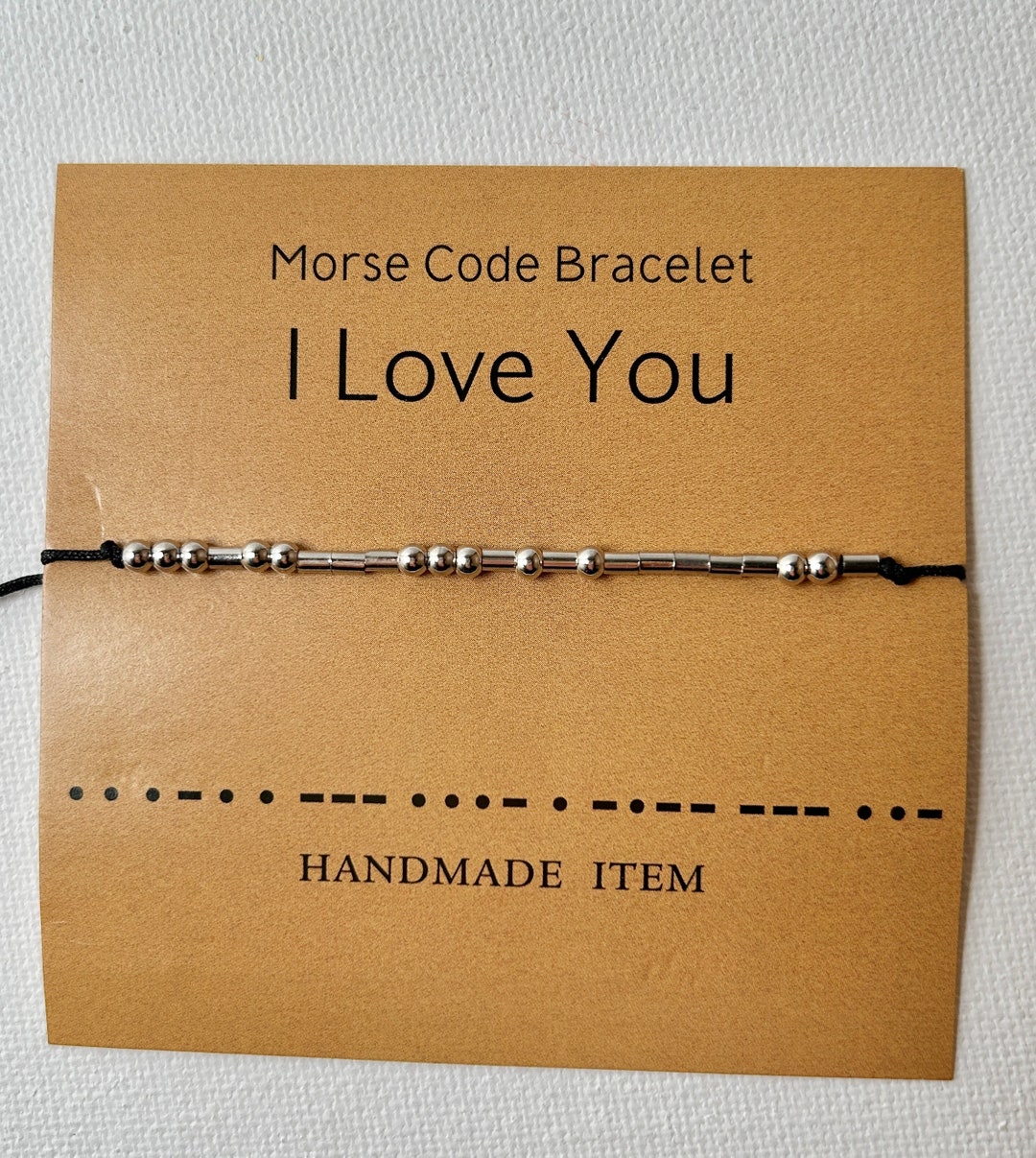I LOVE YOU Bracelet With a Wish Card and a Gift Wrap, Everyday Morse