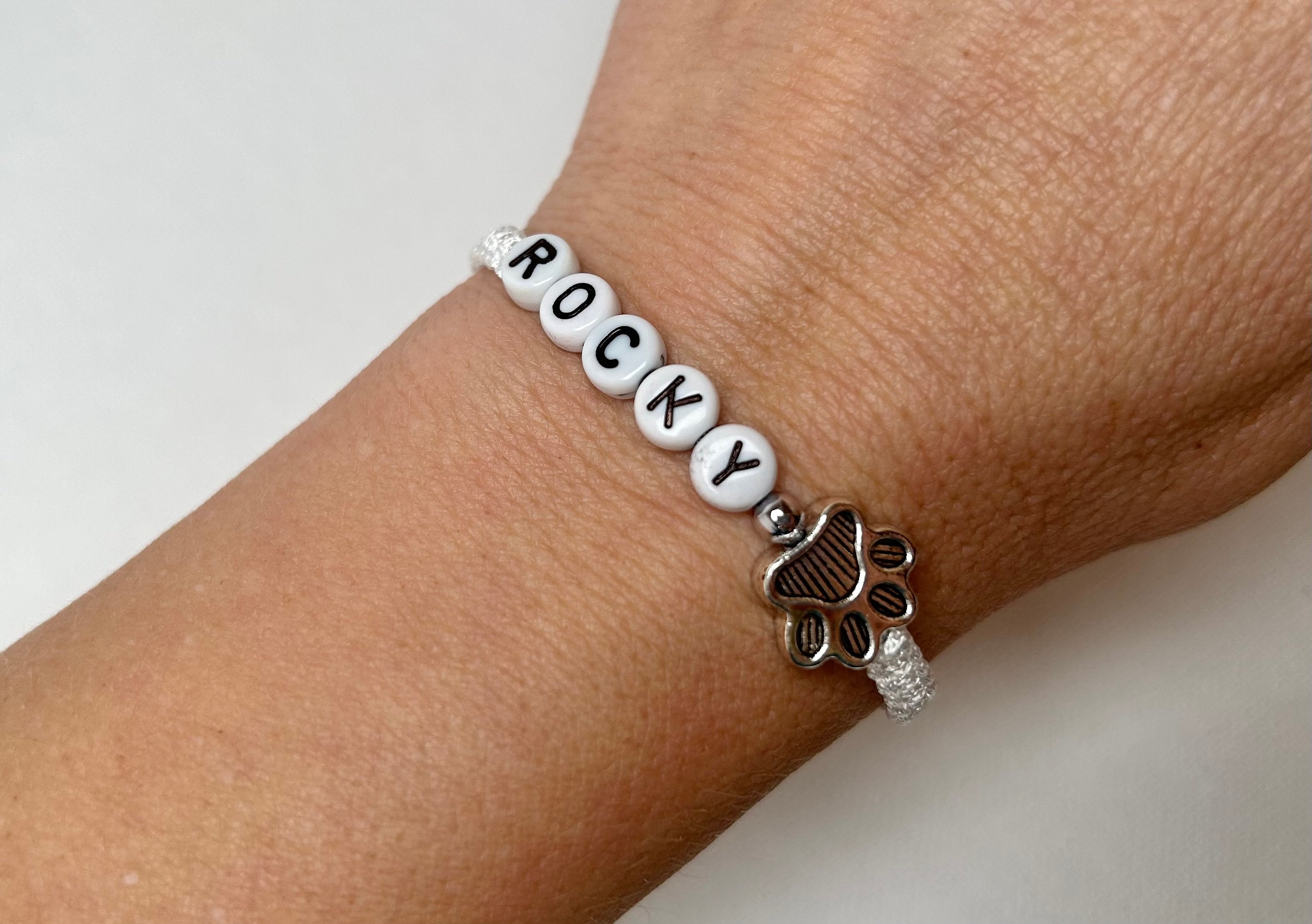 Pet Name Bracelet in a Gift Box With a Wish Card, Pet Lover Bracelet