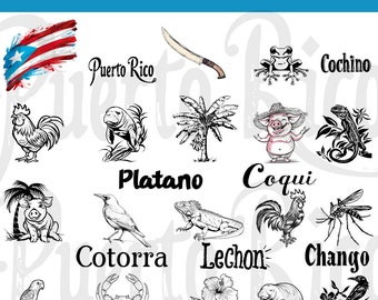 Puerto Rico SVG PNG Bundle, Cricut SVG