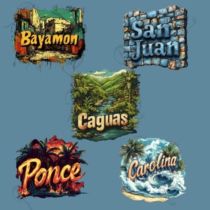 Puerto Rico PNG, Boricua PNG, San Juan art, Bayamon art, Clipart, tshirt sublimation, Puerto Rico art, Puerto Rican towns