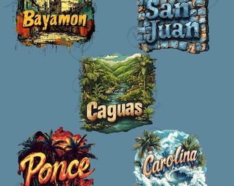 Puerto Rico PNG, Boricua PNG, San Juan art, Bayamon art, Clipart, tshirt sublimation, Puerto Rico art, Puerto Rican towns