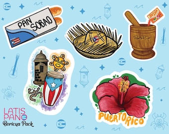 Puerto Rico vinyl sticker sheet, kiss cut stickers, premium stickers, waterproof sticker, 8.5" X 11"