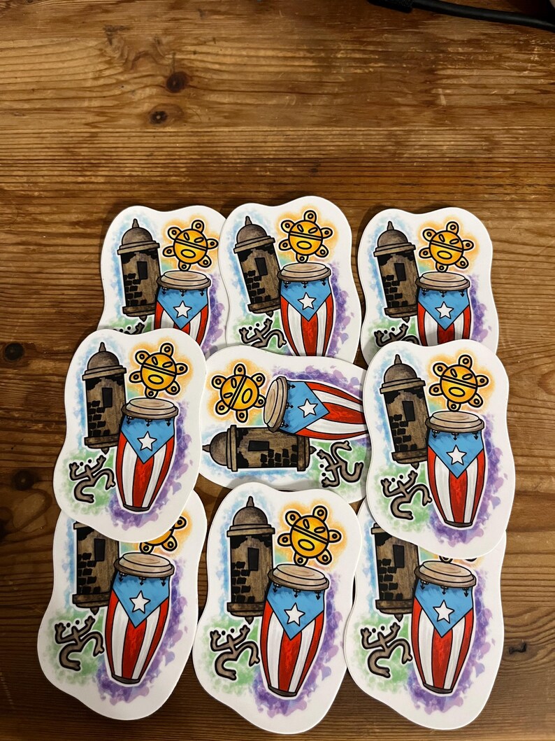 Puerto Rico Sticker Logo Puerto Rico Sticker| Puerto Rico Flag| Coqui Taino| Water Proof ...