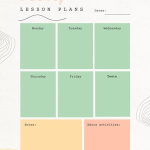 weekly lesson plan template