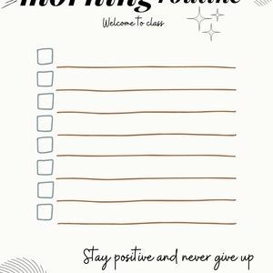Classroom morning routine template download