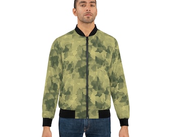 Green Pixel Camo Bomber Jacket