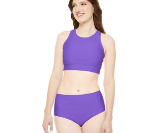 Ensemble de bikini violet clair, violet sport (AOP)