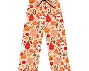 Pantalones de pijama de Halloween: ropa de estar por casa espeluznante para mujer, poliéster suave, regalo de Halloween para despedida de soltera o esposa.