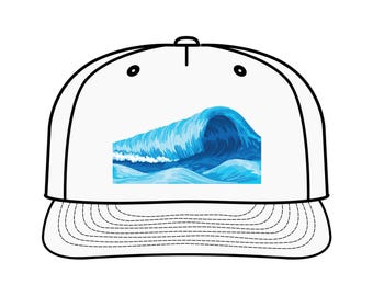 Ocean Wave Surf Cap - Summer Vibes, Beachwear, Waterproof, Gift for Surfers, Casual Style, Vacation Essential