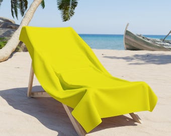 Solid Yellow Beach Towel | Bright Tropical Pool & Summer Accessory