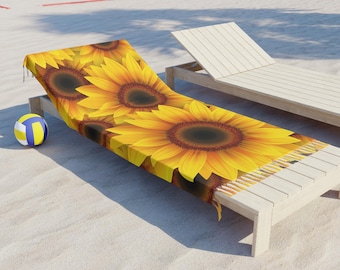 Boho Sunflower Picknickdecke - Strandtuch mit geknoteten Quasten, Sommerreise-Must-Have
