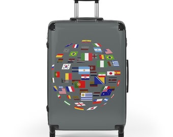 Traveling World Flags Suitcase