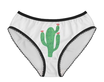 Cactus Women&#39;s Briefs (AOP), women&#39;s underwear cactus