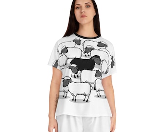 Komplet piżamowy Black Sheep: Fantazyjna damska bielizna nocna