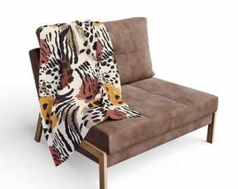 Jeté en polaire arctique : imprimé animal confortable, décoration d'intérieur moderne