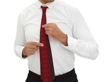 Elegant Red Satin Necktie: Modern Gentleman's Tie