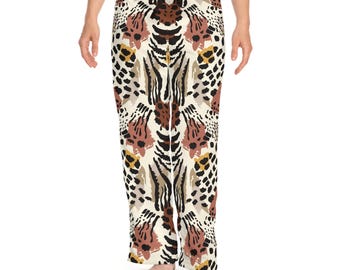 Women's Pajama Pants: Polyester Jersey Loungewear with Animal Print