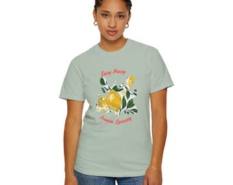 T-shirt Easy Peasy Lemon Squeezy, T-shirt à imprimé d'agrumes
