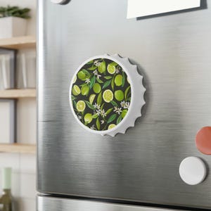 Lime Floral Bottle Opener | Tropical Barware, Drink Accessories, Kitchen Gifts, Summer Parties, Unique Home Decor