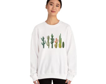Embroidered Cactus | Row of Cacti sweatshirt | Desert Succulent Plants crewneck