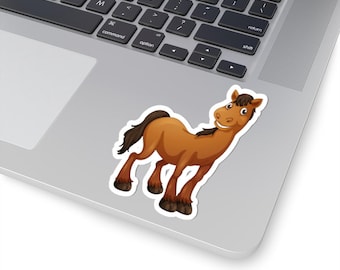 Playful Horse Kiss-Cut Sticker, Glossy Vinyl Decal