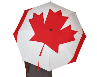 canadian flag patio umbrella Canadian Flag Semi-automatic Foldable Umbrella