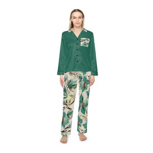 Floral Satin Pajamas: Women&#39;s Loungewear Sleepwear Set