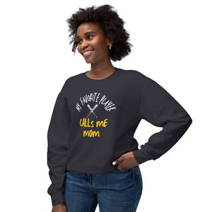 My Favorite Player Calls Me Mom, Stepmom Gift, Gift for Mom, Unisex Lightweight Crewneck Sweatshirt
