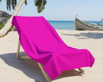 Felroze effen strandlaken | Heldere magenta badhanddoek