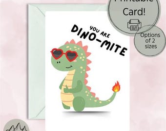 Dinomite Valentine's Card | Printable Card| LifeToTheFullDesign