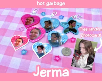 Jerma985 Heart Buttons and Keychains