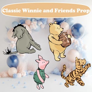 Classic Winnie the Pooh Baby Shower, Winnie the Pooh Birthday Cutouts, 1st birthday, Backdrop, Props, Winnie the Pooh and Friends, Standee