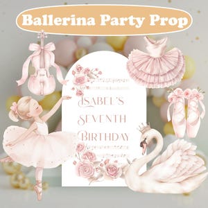 Pink Ballerina Cutouts, Ballet Party Decor, Ballerina Birthday, Blush Ballerina Baby Shower, Swan, Tutu, Dance Party Decoration, Backdrop