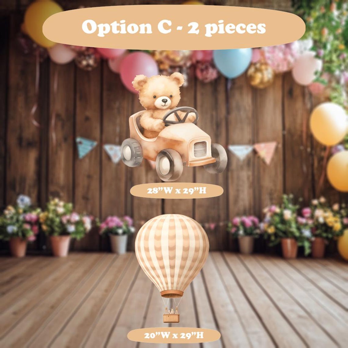 Neutral Teddy Bear Party Prop, Boho Teddy Bear Theme Baby Shower, Bear ...