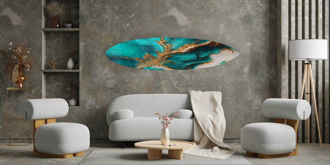 Surfboard Wall Art, Extra Large Surfboard, Marble Wall Art, Wall Sculpture, Surfers Gift