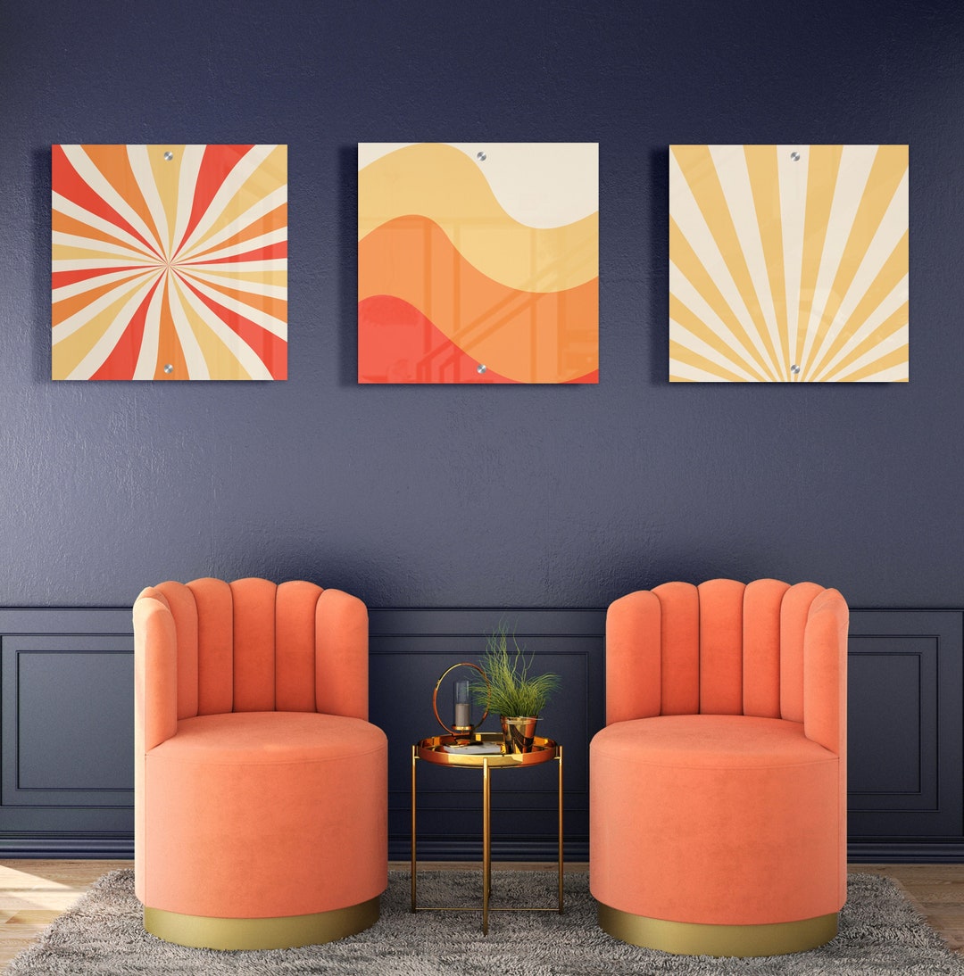 Boho Decor Pop Art Set of 3 Hippie Print Contemporary Art Etsy