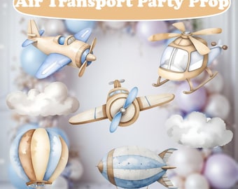 Time Flies, Air Transportation Party Stand Up Prop, Pink or Blue Baby Shower, Air Balloon, Airplane Cut Out, Aviator Gender Reveal Party ,
