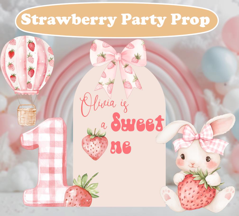 Berry First Birthday Cutout, Sweet One, Strawberry Theme Party, Bow, Baby Shower, Baby Girl, Centerpieces, Backdrop, Birthday Decor, Bunny