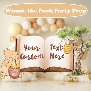 Classic Winnie the Pooh Backdrop Book, Party Prop, Winnie the Pooh Baby Shower Decor, Birthday Decoration, Honey Bear, First Birthday, Tree