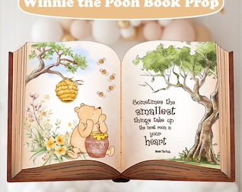 Classic Winnie the Pooh Backdrop Book, Party Props, Winnie the Pooh Baby Shower, Acre Wood Cutouts, Storybook Birthday Decor, 1st Birthday