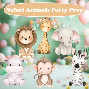 Safari Watercolor Cutouts, Wild One, Party Decoration, Baby Shower Decor, Baby Safari, Backdrop Centerpieces, Birthday Party Decor,Yard Sign