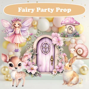 Premier anniversaire de fée, baby shower, découpes de fées enchantées, conte de fées, princesse, jardin de fées, centres de table, toile de fond, décoration d'anniversaire fantaisiste