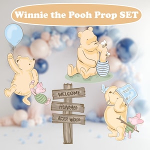 Classic Winnie the Pooh SET, Party Props, Winnie the Pooh Baby Shower Decor, Cutout, Birthday Decoration, Honey Bear Party, 1st birthday Boy