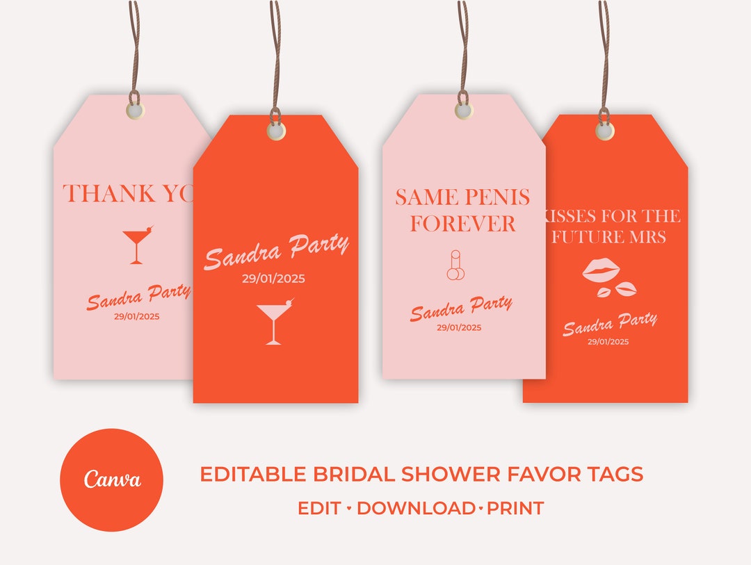 Bridal Shower Tags Printable Bridal Shower Favor Tag Etsy