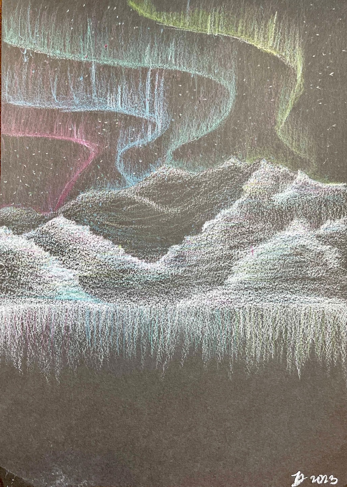 Aurora Borealis: Digital Download of Hand-drawn Northern Lights in ...