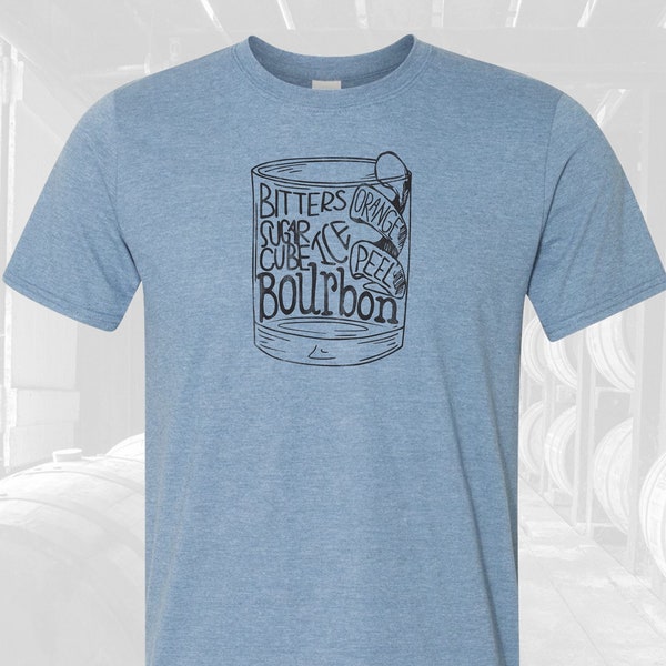 Bourbon Lover Soft T-shirt, Old Fashion Bourbon Cocktail, Southern Style, Kentucky Bourbon Shirt