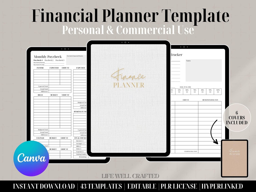 PLR Budget Planner Template Finance Planner Template Canva Commercial ...