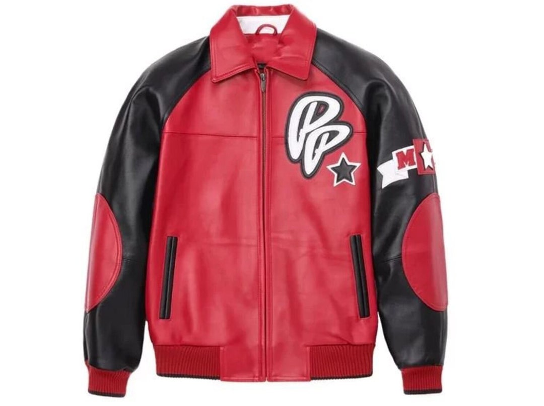 Handmade Red Leather Varsity Jacket Classic Men's Etsy