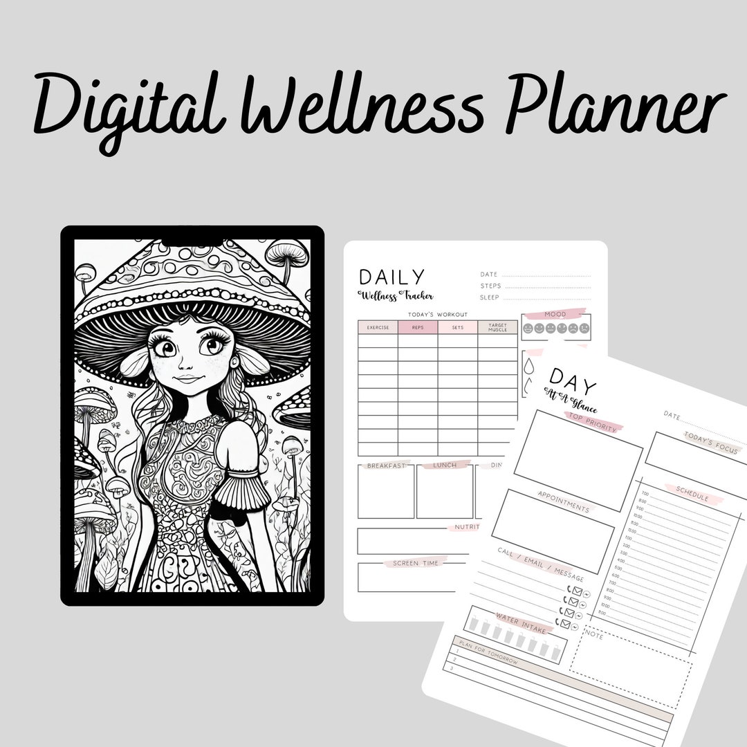 Printable Wellness Planner Weekly & Daily Planning, Self-care, Fitness ...