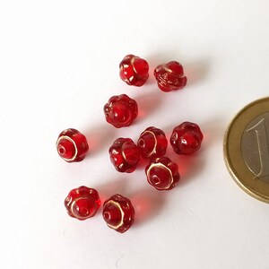 10 red lantern glass beads image 2